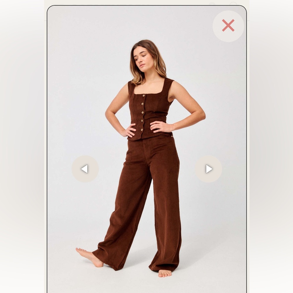 NWT Meadows High-Waist Corduroy Flares Size Women’s US 10 Brown Mocha Chocolate